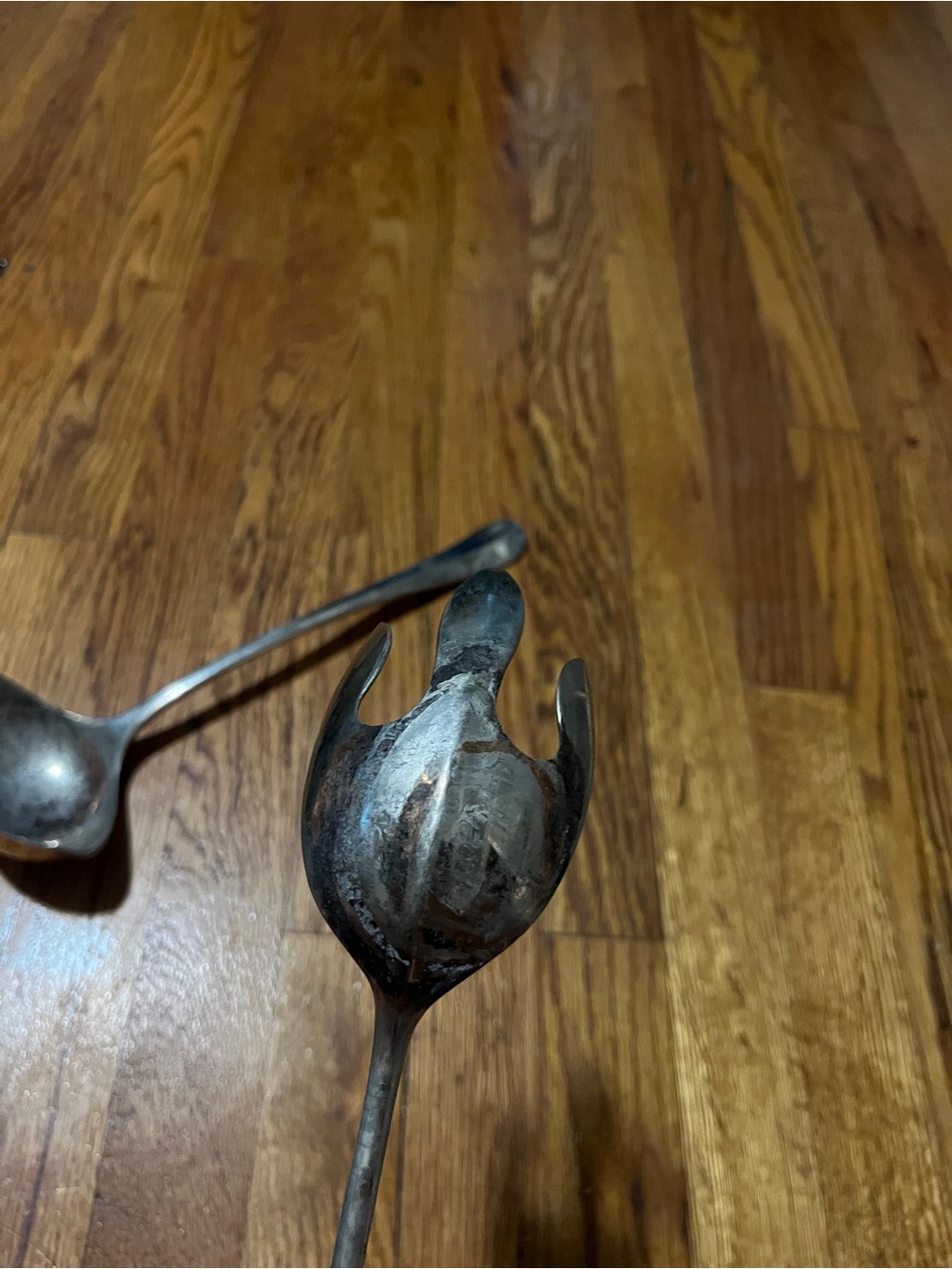 Vintage-Style Silver Serving Ladle and Fork Set - Silver - Picture 6 of 8